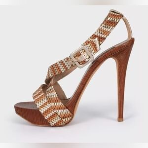 Le Silla women's shoes sandals multicolor leather made in Italy size 8.5